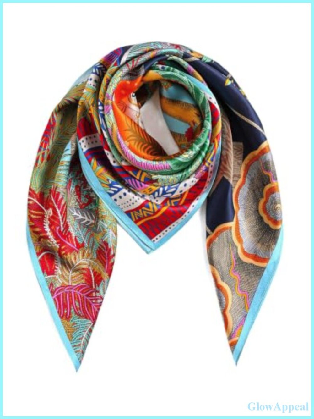 100% Mulberry Silk Square Scarf & Shawl for Women - Large 35x35 Lightweight